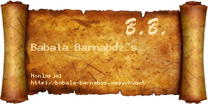 Babala Barnabás névjegykártya